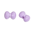 Perline a fiocco in acrilico viola con pois bianchi per gioielli fai-da-te e catenine - 8 Fori per Corda / Viola