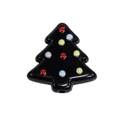 Perle de sapin de Noël en acrylique noir brillant avec points colorés pour bijoux DIY - Noël arbre / Noir
