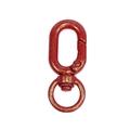Fibbia a molla ovale con finitura rossa glitterata e anello girevole a 360 gradi - Luccichio delicato / Rosso