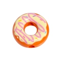 Orange acrylic donut bead with yellow frosting and colorful sprinkles for DIY jewelry - Donut / 10 Pieces Pack / Orange