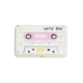 Cuenta de acrílico blanca con etiqueta rosa 'HITS 90'S' para llaveros retro DIY - Cinta de Casete / Blanco