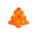 Perle de sapin de Noël orange en acrylique avec points colorés pour bijoux DIY - Noël arbre / Orange