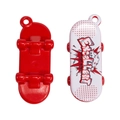 Colorful acrylic mini scooter pendants in red and white with EXCELLENT printed text - Skateboard / Red+White