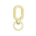 Chiusura a molla ovale in oro pallido con finitura glitterata e anello rotante - Luccichio delicato / Giallo