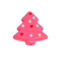 Perle de sapin de Noël rose en acrylique avec pois colorés pour bijoux artisanaux DIY - Noël arbre / Rouge Rose