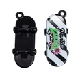 Colorful acrylic skateboard pendant keychain with street art graffiti and black base - Skateboard / Black+White