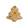 Perle de sapin de Noël beige en acrylique avec pois colorés pour création de bijoux - Noël arbre / Café Clair