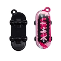Pink graffiti style cartoon skateboard pendant charm for DIY keychain accessory - Skateboard / Black + Red