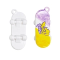 Colorful acrylic cartoon skateboard keychain pendant with artistic Rabbit text design - Skateboard / Yellow and Purple