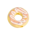 Pink and yellow acrylic donut hole bead charm with colorful sprinkles for DIY jewelry - Donut / 10 Pieces Pack / Light Yellow
