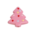 Perle sapin de Noël en acrylique rose avec pois colorés pour la création de bijoux DIY - Noël arbre / Pêche Claire