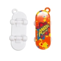 Miniature orange and white skateboard charms with Amoeba Music logo for DIY jewelry - Skateboard / Orange