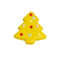 Perle de sapin de Noël en acrylique jaune avec points colorés pour bijoux et porte-clés - Noël arbre / Jaune foncé