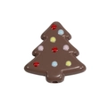 Perle de sapin de Noël marron en acrylique avec points colorés et trou pour bijoux DIY - Noël arbre / Café Foncé