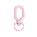 Pink pearlescent swivel oval spring gate ring with a glittery finish for DIY keychain - Fine Shimmer / Light Pink