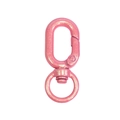 Pink glitter oval swivel spring snap hook for DIY keychains and bag accessories - Fine Shimmer / Peach