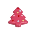 Perle sapin de Noël en acrylique rose avec points colorés et trou pour bijoux DIY - Noël arbre / Pêche Foncé