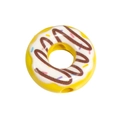 Yellow acrylic donut bead with white icing and colorful sprinkles for DIY jewelry - Donut / 10 Pieces Pack / Dark Yellow