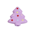 Perle de sapin de Noël en acrylique lavande avec pois multicolores pour bijoux DIY - Noël arbre / Violet