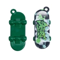 Green graffiti style acrylic skateboard charm pendant with wheel details and top hole - Skateboard / Dark Green