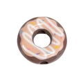 Chocolate donut acrylic bead with colorful sprinkles for DIY jewelry and phone chains - Donut / 10 Pieces Pack / Dark Coffee