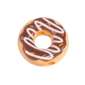Chocolate brown donut acrylic bead with colorful sprinkles for DIY craft jewelry - Donut / 10 Pieces Pack / Grapefruit