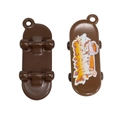 Brown acrylic mini skateboard charms with abstract portafilter graffiti print - Skateboard / Dark Coffee