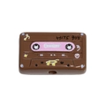 Cuenta de casete retro marrón con etiqueta rosa Hits 90s para llaveros DIY - Cinta de Casete / Café Oscuro