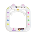 White acrylic claw machine charm with cartoon cat ears and colorful polka dots - Large Frame Cat / White