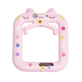 Pink cartoon cat-shaped acrylic frame for DIY claw machine keychain with cute doll text - Large Frame Cat / Light Pink