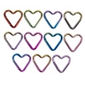 Mousquetons en forme de cœur en aluminium avec diverses finitions métalliques colorées - Couleur Aléatoire
