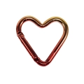 Red and orange gradient heart-shaped aluminum carabiner keychain clip accessory - Red and Yellow