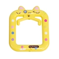Cadre chat mignon en acrylique jaune avec texte CUTE DOLL et pois colorés pour DIY - Grand Cadre Chat / Jaune