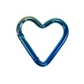 Blue and green gradient heart-shaped aluminum carabiner clip for keychains - Yellow and Royal Blue