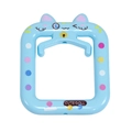 Cadre acrylique chat bleu ciel avec texte Cute-Doll et pois de couleur vive - Grand Cadre Chat / Bleu