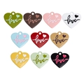 Colorful alloy heart pendants with Love engraving for DIY jewelry and keychains - Heart / Random Color