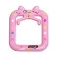 Cadre acrylique chat rose avec motif à pois colorés et inscription Cute Doll - Grand Cadre Chat / Pêche