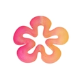 DIY Acrylblume-Perle im pink-orangen Farbverlauf mit Glitzereffekt für Schmuck - Blumenmädchen / Mattiert Rot und Orange