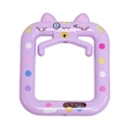 Pendentif chat en acrylique lavande avec pois colorés pour porte-clés DIY mignon - Grand Cadre Chat / Violet