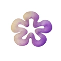 Perla floreale in acrilico viola sfumato con ritaglio a stella per gioielli fai da te - Ragazza Fiore / Smerigliato Giallo e Viola