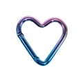 Mousqueton en forme de cœur dégradé bleu et rose en aluminium pour accessoires de bricolage - Violet et Bleu Royal