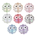 DIY colorful acrylic flower beads with big eyes in various translucent pearl finishes - Transparent - Random Color