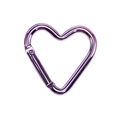 Mousqueton cœur en aluminium violet avec fermoir à ressort pour porte-clés DIY - Violet