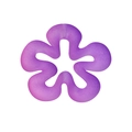 Perla floreale in acrilico sfumato viola rosa per gioielli e portachiavi fai da te - Ragazza Fiore / Smerigliato-Viola Chiaro