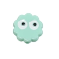 Mint green acrylic cartoon bead with large eyes for DIY jewelry making and crafts - Lacquer Emerald