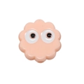 Light orange-pink acrylic bead with cartoon eyes for DIY jewelry and crafts making - Painted - Grapefruit