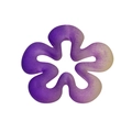 Perla a fiore in acrilico satinato con sfumatura viola per gioielli e ciondoli DIY - Ragazza Fiore / Viola Scuro Opaco