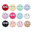 Colorful acrylic beads with cartoon eyes in petal shape for DIY jewelry making - Lacquered - Random Color