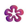 Perlina a fiore acrilico viola sfumato con finitura opaca per creazione gioielli fai da te - Ragazza Fiore / Smerigliato-Rosso Porpora