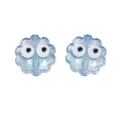Irridescent light blue acrylic flower beads with large eyes for DIY jewelry making - Transparent - Blue